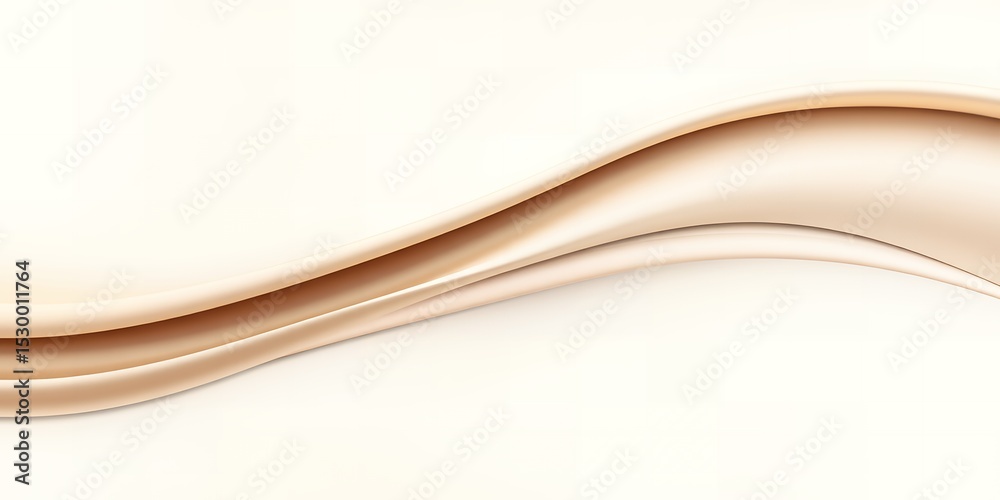Wall mural abstract light beige background with a smooth flowing wave design across the top section