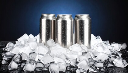 cans of soda with ice around them