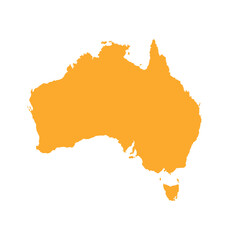 Map of Australian, sign silhouette. World Map Globe. Vector Illustration isolated on transparent background. African continent.