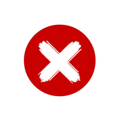 Fototapeta premium red button with a cross