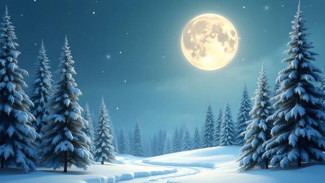 Christmas Background. Christmas landscape Background. Christmas winter Background