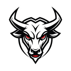 Aggressive Bull with Sharp Red and Black Features vector illustration