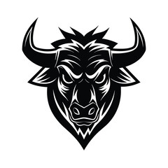 Fierce Red and Black Bull in Angular Form vector illustration