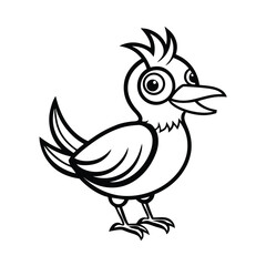 Whimsical Cartoon Bird in Light Style vector illustration