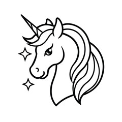 Glittering Majestic Unicorn in Fantasy Style vector illustration
