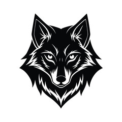 Mystic Wolf with Glowing Blue Gaze vector illustration