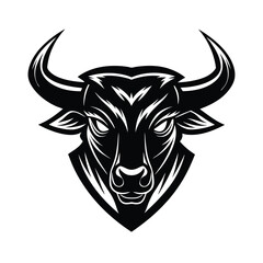 Aggressive Bull with Sharp Red and Black Accents vector illustration