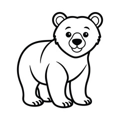 Cuddly Bear Cub in Playful Style vector illustration