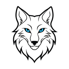 Mystic Wolf with Radiant Blue Eyes vector illustration