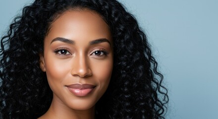 Woman with beautiful curly hair
