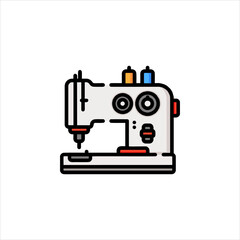 Sewing machine crafting fabric in workshop with thread and needle, creating garments with precision and skill, reflecting creativity and craftsmanship.