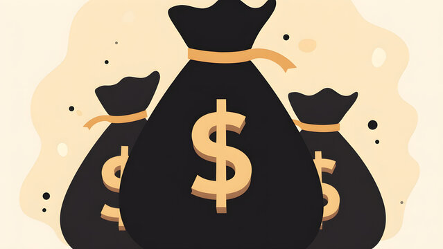 money bags icon silhouette