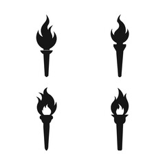 vector illustration of a set of fire