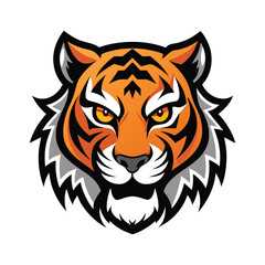 Fototapeta premium Dominant Tiger Face with Piercing Eyes vector illustration