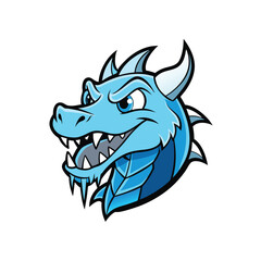 Icy Frost Dragon with Cold Breath vector illustration