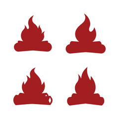 fire icons set vector illustration on white background