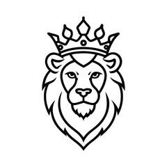 Lion King with Regal Crown Elements vector illustration