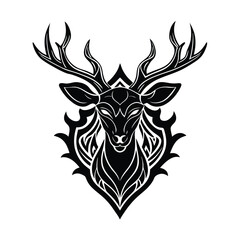 Elegant Deer with Ornate Golden Antlers vector illustration