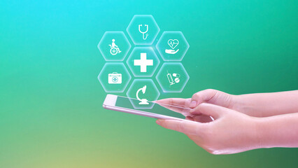 Health care and medical insurance concept. Access to welfare health, health insurance business....