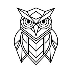 Geometric Owl with Abstract Symmetry vector illustration