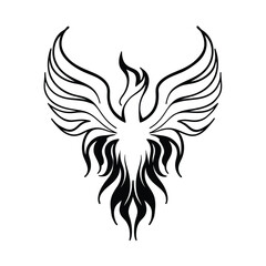 Fototapeta premium Vibrant Phoenix with Gradient Flame Wings vector illustration