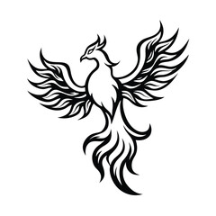 Flaming Phoenix Formed of Fiery Patterns vector illustration