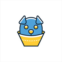 Dog in Food Bowl: The simple act of feeding your pet.