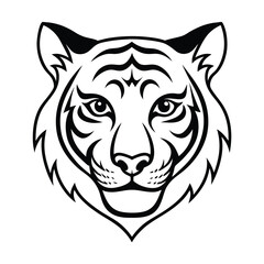 Fierce Tiger Expression with Intense Eyes vector illustration