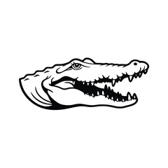 Fototapeta premium Crocodile Head with Strong Jawline Vector Style vector illustration