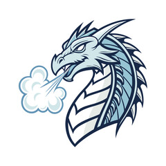Frost Dragon Breathing Ice with Cold Aura vector illustration