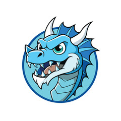 Icy Frost Dragon in Chilling Breath Design vector illustration