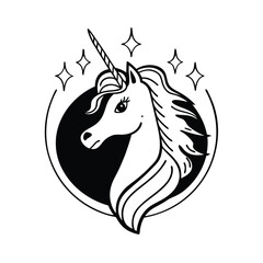 Majestic Unicorn with Glitter Magical Effect vector illustration