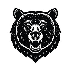 Vintage Bear with Hand Drawn Rugged Texture vector illustration