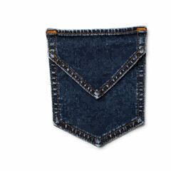 Denim pocket design on a white background for fashion branding  
