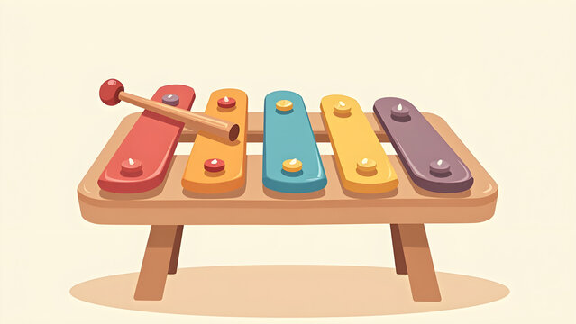 Xylophone Musical Instrument Illustration for Kids