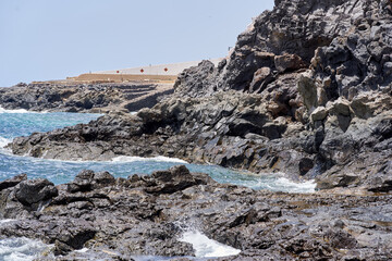 Volcanic coastline near Playa Amarilla