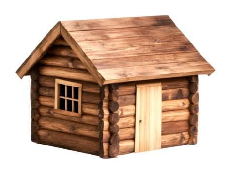 Cozy cabin construction forest clearing 3d render natural environment rustic isolated on transparent background