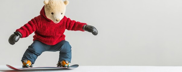 Teddy Bear Snowboarding, Winter Sport, Fun