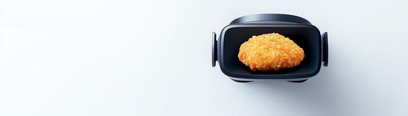 Virtual Bite Crispy Fried Chicken in VR Headset, food tech, VR gaming
