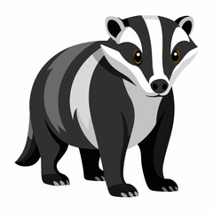 Simple Badger Illustration on a White Background Ideal for Banners Advertisements or Educational Material Designs