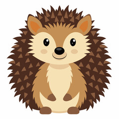 Vector illustration of a cute hedgehog design on a white background ideal for various creative projects