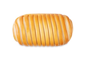 Bun in the form of stick with filling on a white isolated background