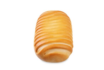Bun in the form of stick with filling on a white isolated background