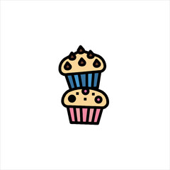 vector illustration of a cupcake
