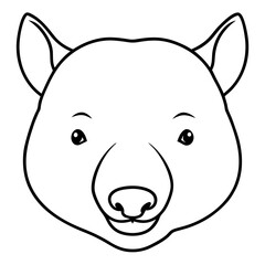 Wombat Head Line Art Illustration on White Background for Banner or Advertisement Design Project