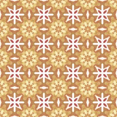 floral kaleidoscope of red and yellow blossoms, a repeating pattern isolated on white background Seamless pattern