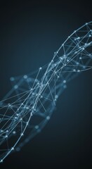 Abstract Network Data Connection Technology Background in Blue 3D Render