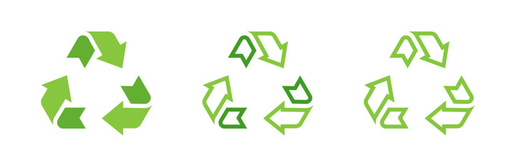 Green recycle or recycling arrows. Recycle symbol icon. ECO symbols.