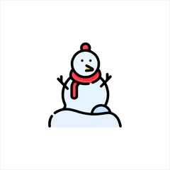 snowman with christmas tree