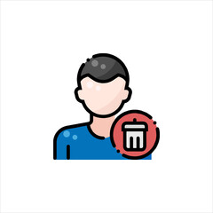 vector illustration of a man with a sign